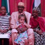 President Buhari Meets Three Young Girls