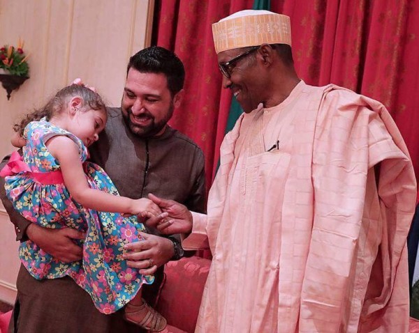President Buhari Meets Three Young Girls