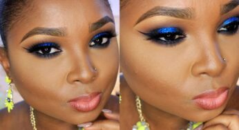 Slay To Owambe This Weekend As You Try This Blue Glitter Makeup Look