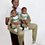 Youth Corper Dresses Her Twin Babies In NYSC Khaki