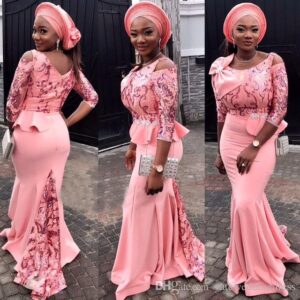 peach aso-ebi styles