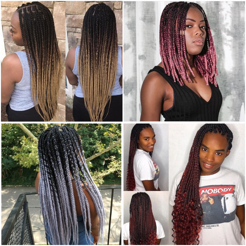 Mixed Color Box Braid Hairstyles | Photos | FabWoman