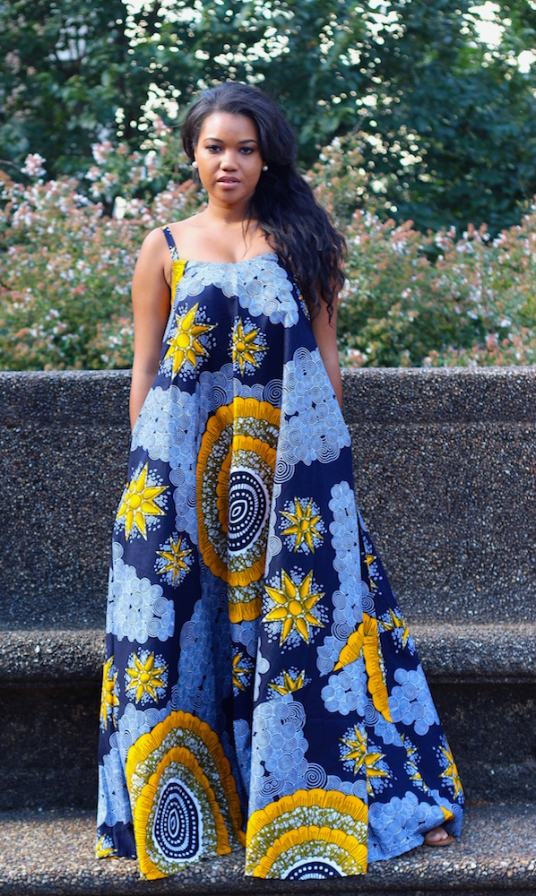 rayanne floral maxi dress Rayanne Indigo Evianna Button Down Maxi Dress