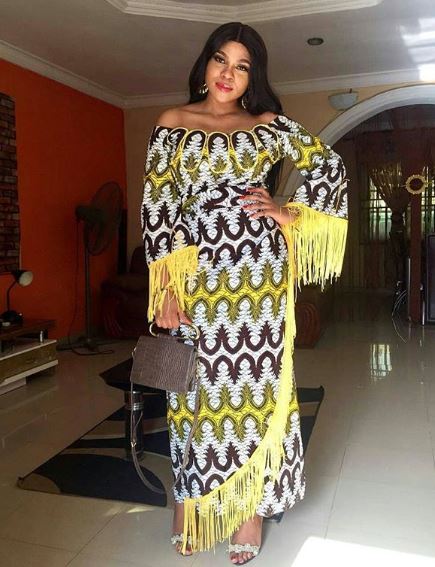 Ankara vneck fringe dress main image 0