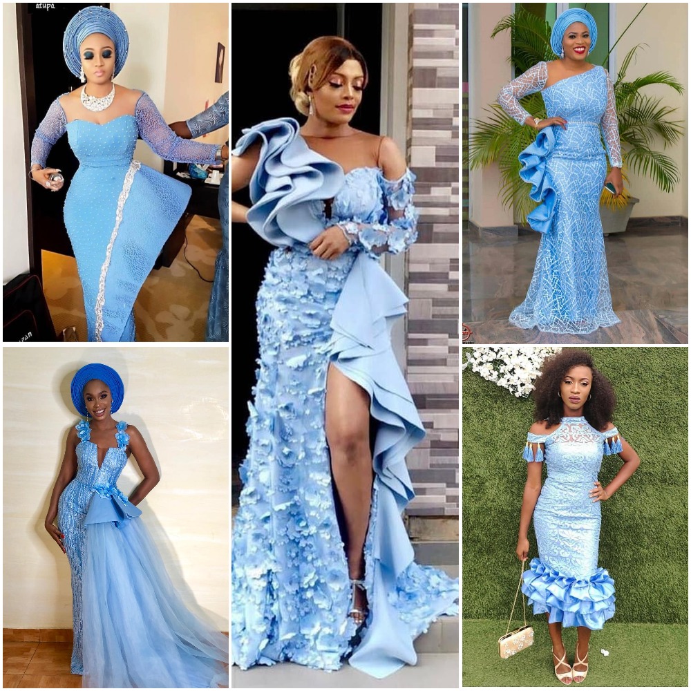 Gorgeous Sky Blue Colour Aso-ebi Styles for Owambe/ Parties. - Stylish  Naija