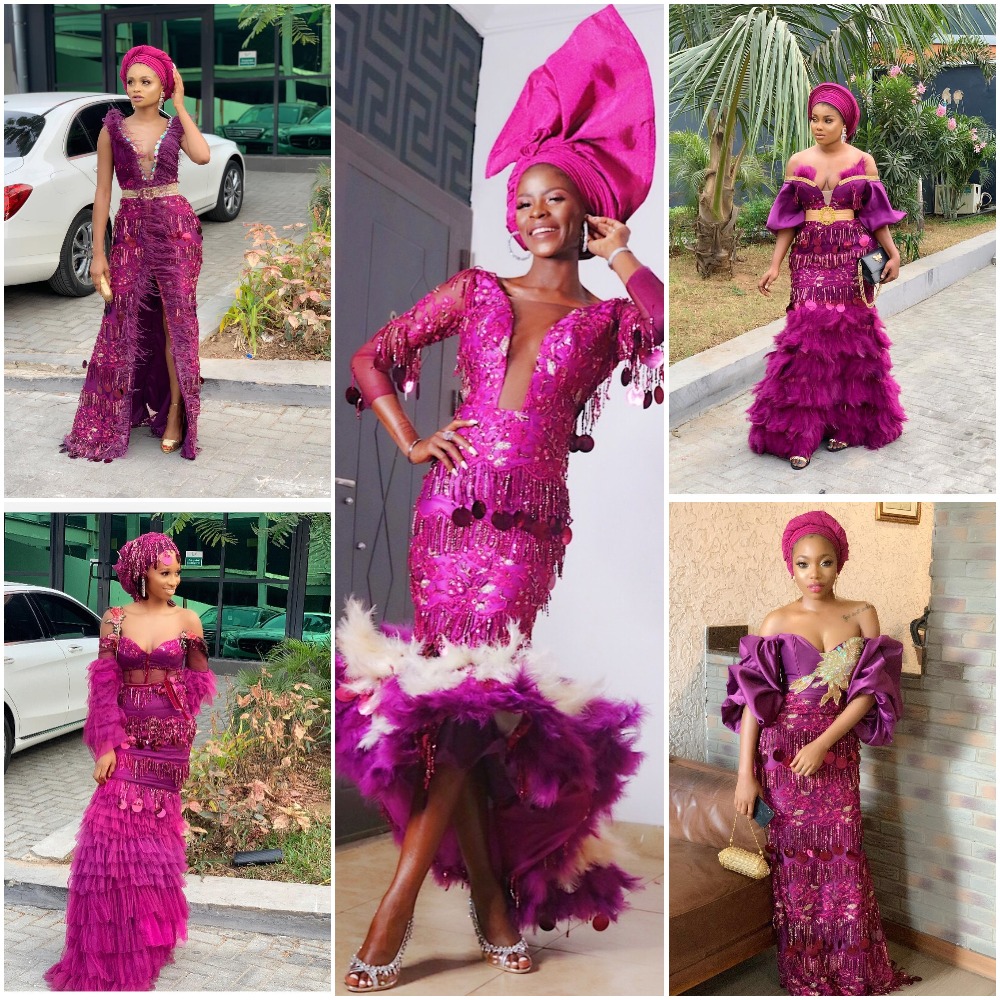 Deep Magenta Aso Ebi Styles 2019 Photos FabWoman