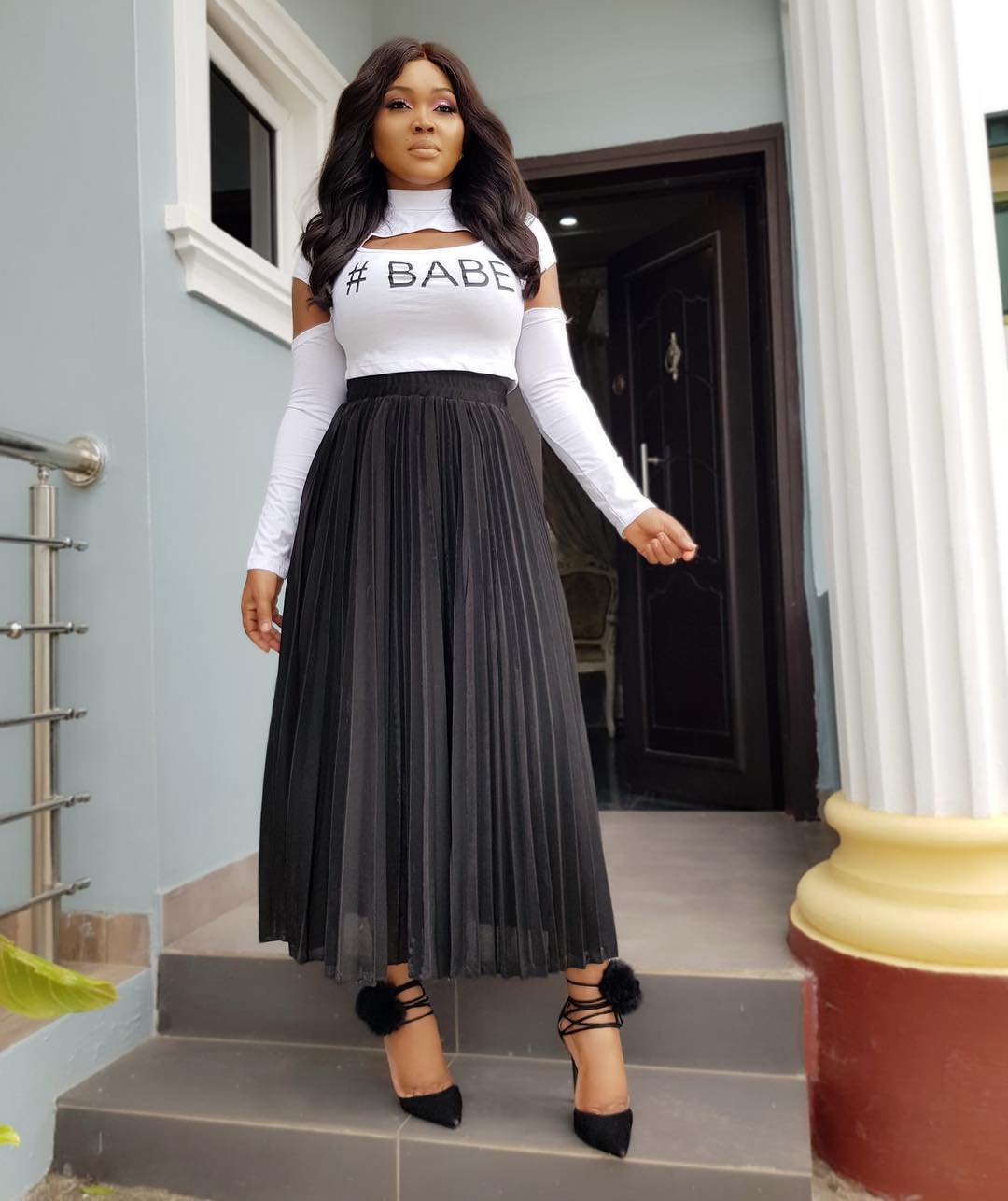 Mercy Aigbe Pleated Skirt Style Inspiration | Photos | Fabwoman