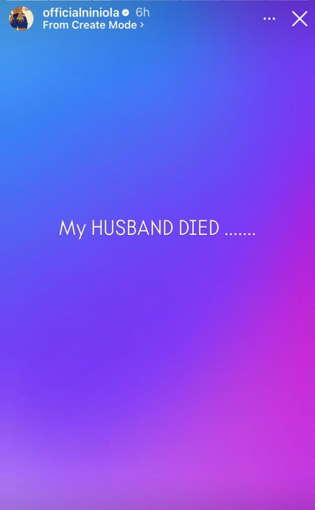 Niniola Loses Husband